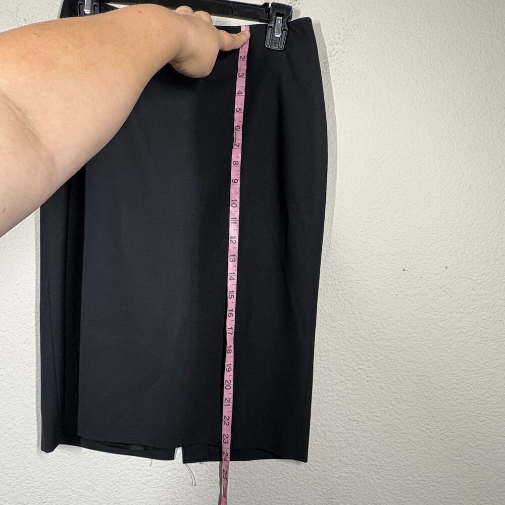 Theory Womens Size 0 Skinny Pencil Skirt Black Wool Blend Stretch Back Career - Picture 8 of 9